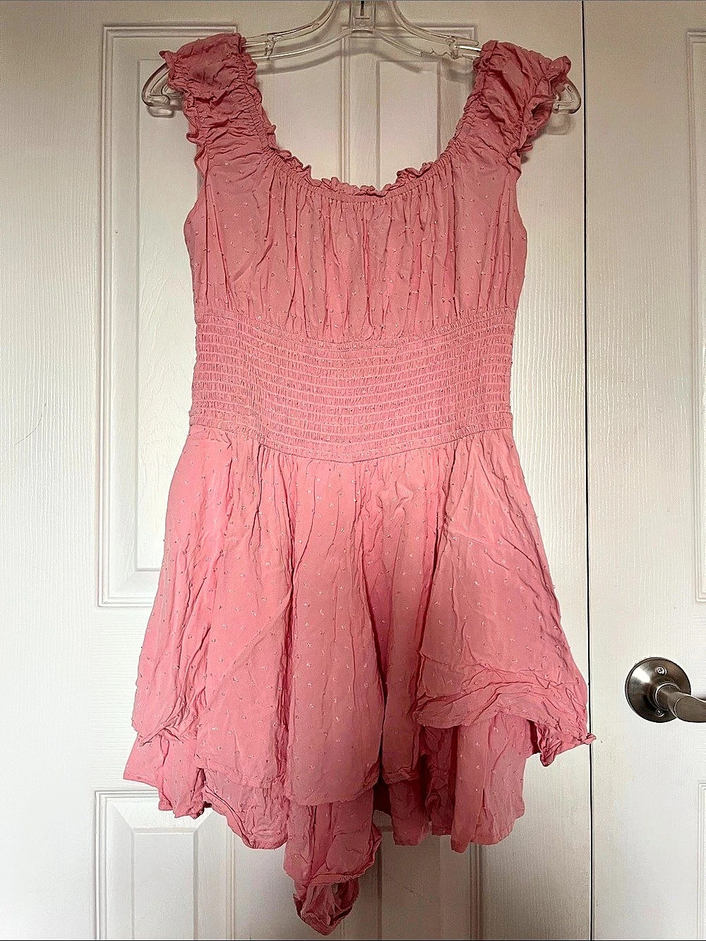 Urban Outfitters Pink Ruffle Mini Dress/Romper Size Large